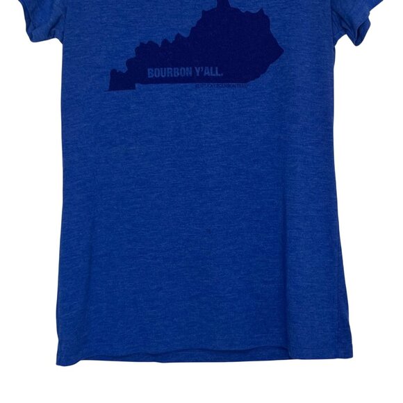 Kentucky Bourbon Yall Tshirt Womens Large Blue State Map Bella+Canvas - Picture 4 of 7